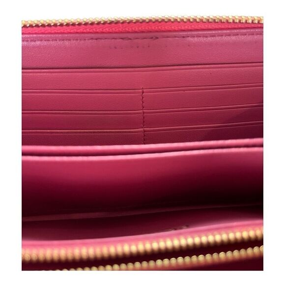 Prada Purse Zip Around Leather Ribbon Long Wallet Pink EUC - Picture 6 of 9